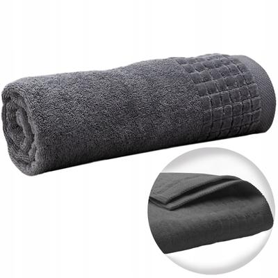 Bath Towel Cotton Terry Thick Absorbent 50x100 Cm Gray Polish