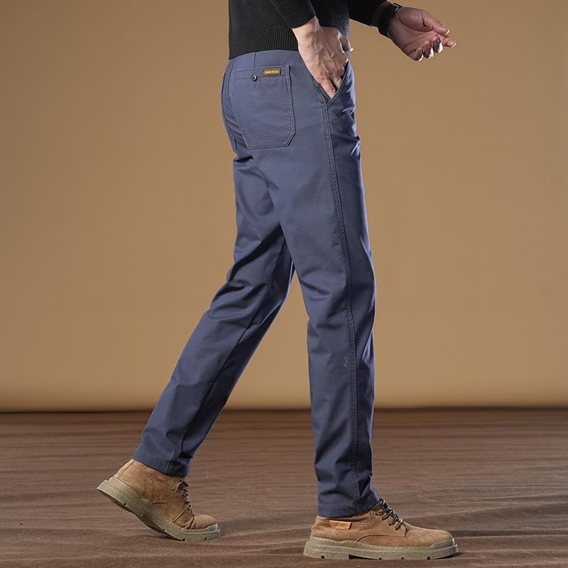 Herren 2025 Neue Herbst Slim Graue Freizeithose - High-End, Business Straight Fit, Plus Samt und Verdickt