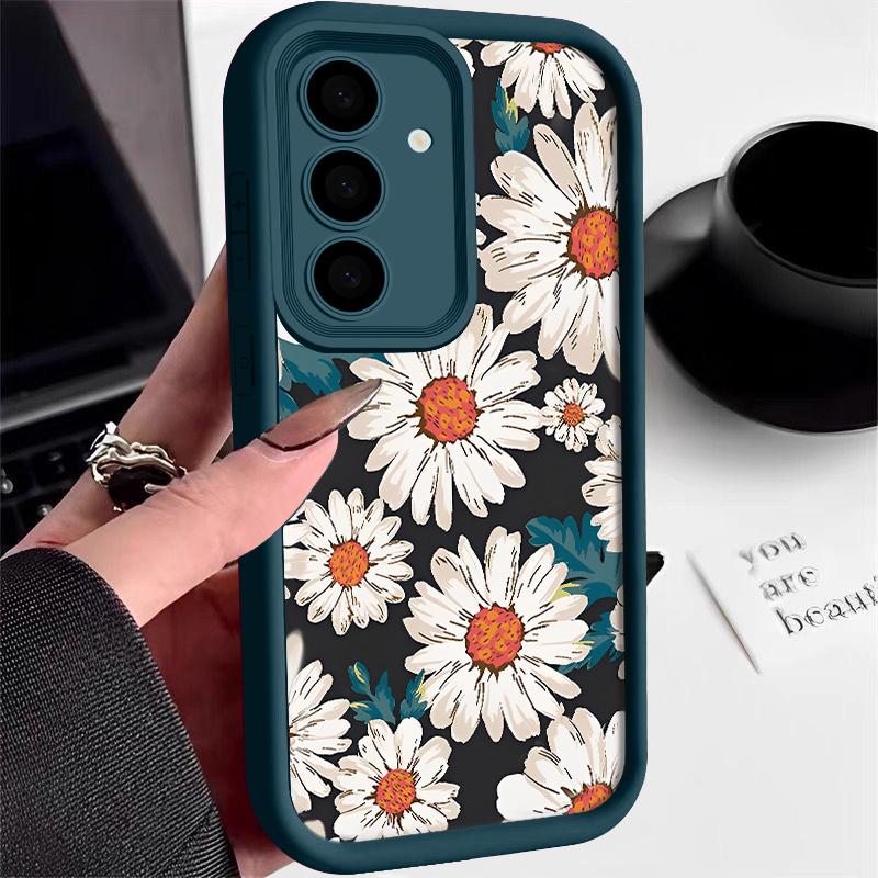 

Мультяшный чехол с ромашками для Samsung Galaxy A56 A16 A15 A55 A54 A35 A25 A36 S24 FE S25 Edge S24 S23 S22 Ударопрочный силиконовый мягкий чехол Samsung Galaxy A55 5G синий