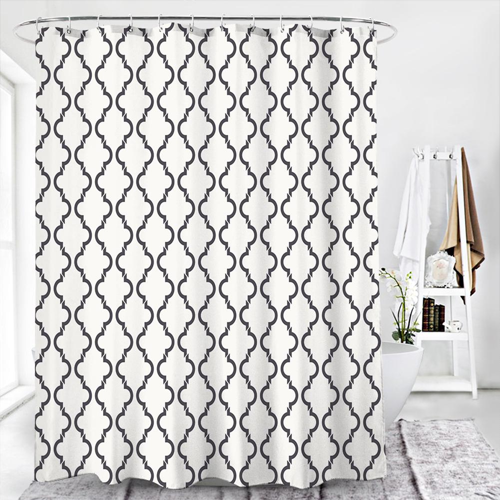 

Waterproof Fabric Thick Shower Curtain Multicolor Simple Geometric Partition Curtain For Bathroom R90159180*180 (uncoated +17g Inlay line)#0