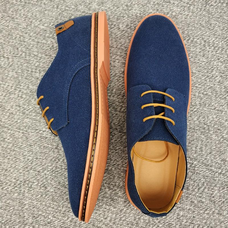 Fashion Autumn Men's Casual Shoes, British Single Shoes, Suede Suede Suede, Cowhide Sole, Plus Size Leather Shoes for Business