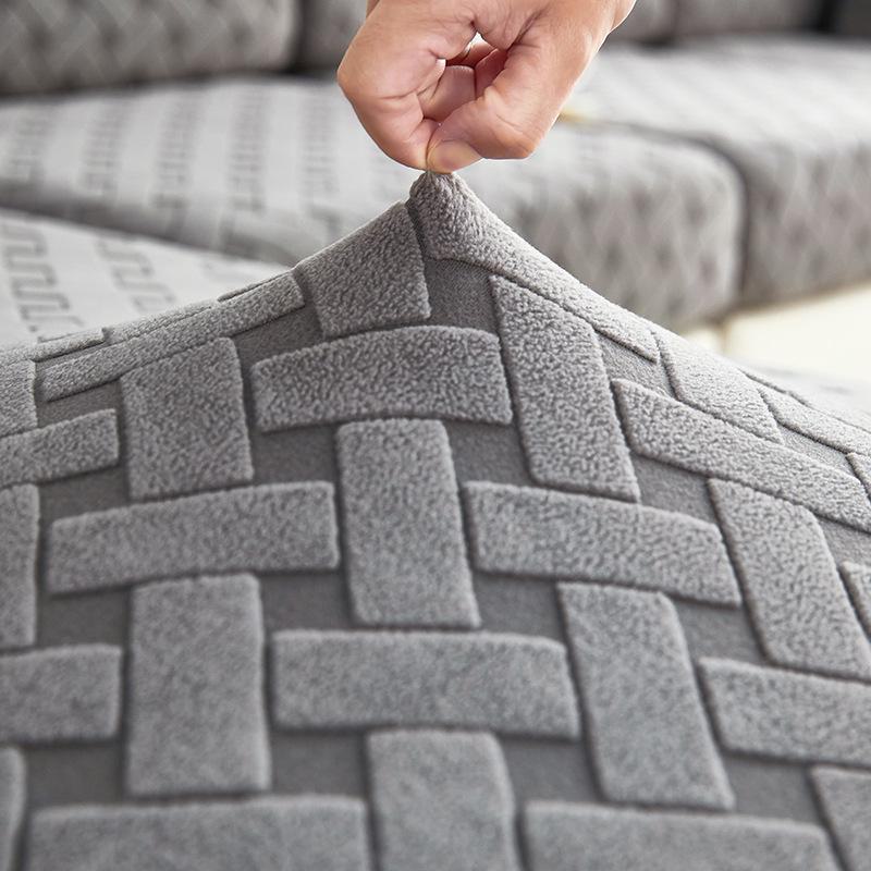 3D Jacquard Velvet Sofa Hat: Elastic Full-Cover Cushion for Autumn & Winter