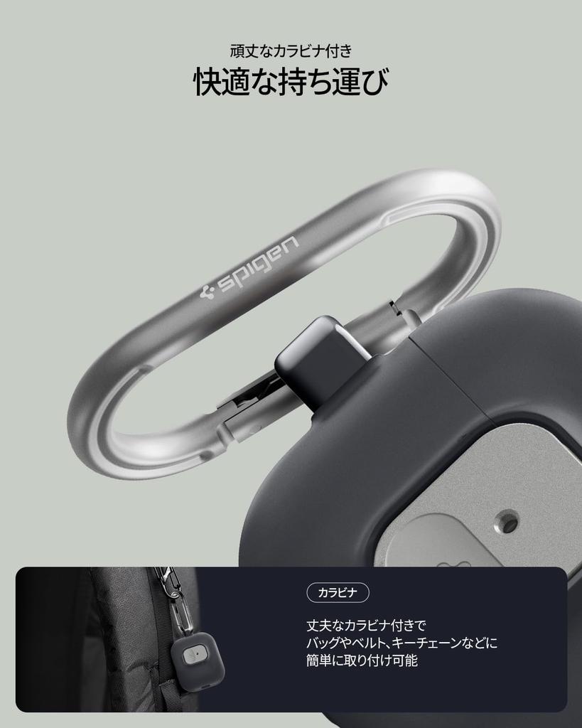 Spigen AirPods Pro 3 Compatible with AirPods Pro 3rd with Locking Loss Wireless Charging TPU and PC Carabiner Shock Charging Light Nano ACS10133 Case,