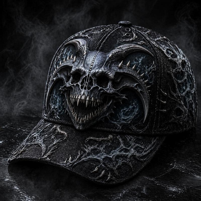 D print POD skull baseball cap personalized European and American retro cap sun hat Halloween