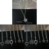 Geometric Alloy Pendant Necklace Set With Cross Chain For Fashionable Women