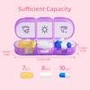 7-Day Weekly Pill Organizer with Zippered PU Pouch Vibrant Rainbow Design Portable Medicine Storage for Vitamins Fish Oil