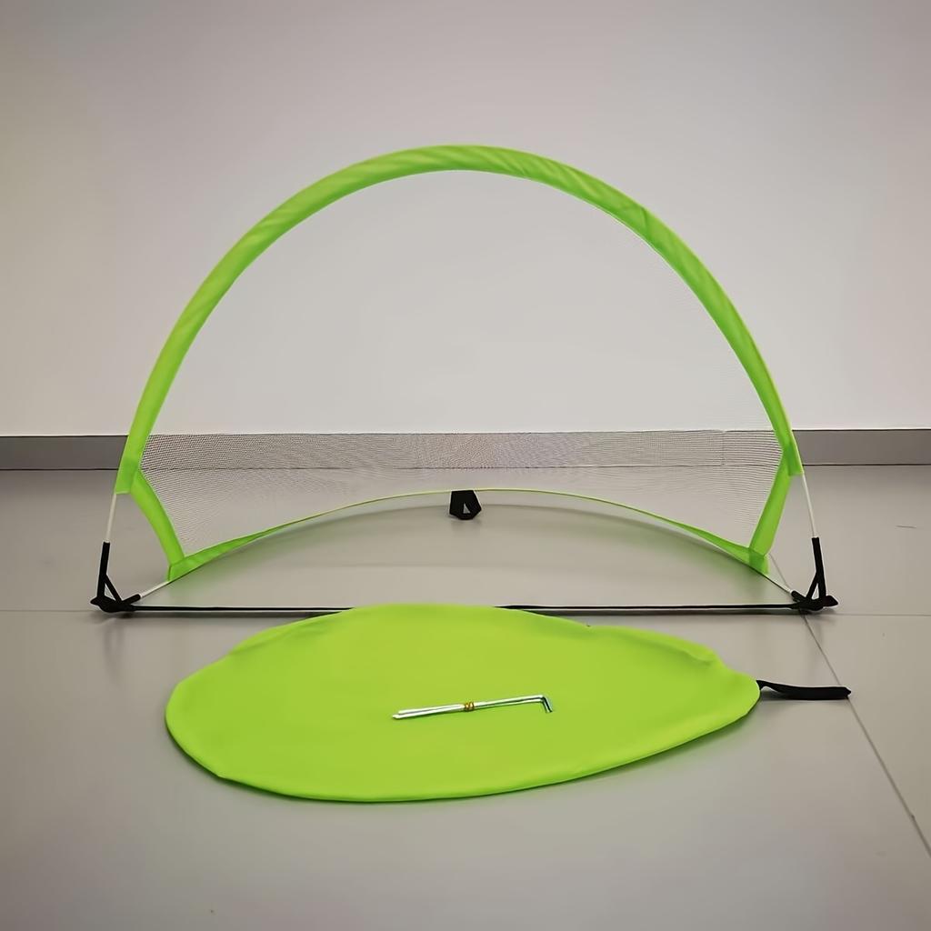 Collapsible 5 Player Football Goal With 3 Ground Stakes Carry Bag Oxford Fabric Pop Up Net Assorted Colors Soccer Practice Gifts