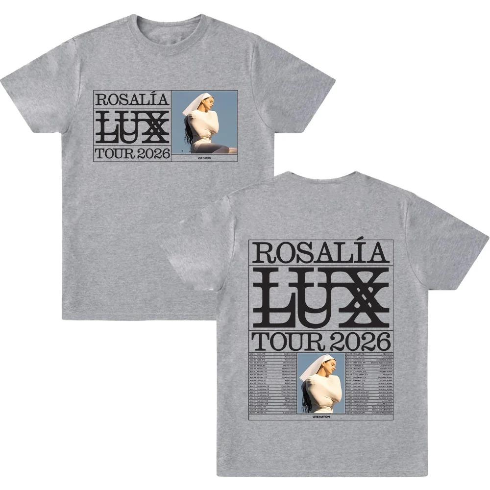 Rosalía LUX 2026 Tour Grafik T-Shirt Unisex Stilvoll Kurzarm 100% Baumwolle Hohe Qualität Lässig Rundhals Street Style T-Shirts