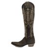 Women Knee-High Modern Boots Square Heel Pointed Toe Embroidered Long Boots Large Size Low Heels Women Shoes Retro Red Brown