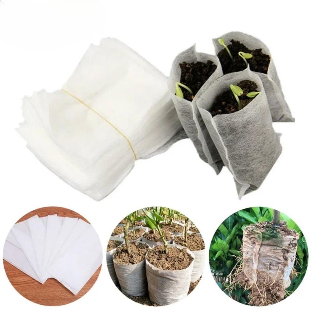 200Pcs Biodegradable Nursery Bag Plant Grow Bags Non-Woven Fabric Seeds To Sow Flower Pots For Home Garden Accessories Tools