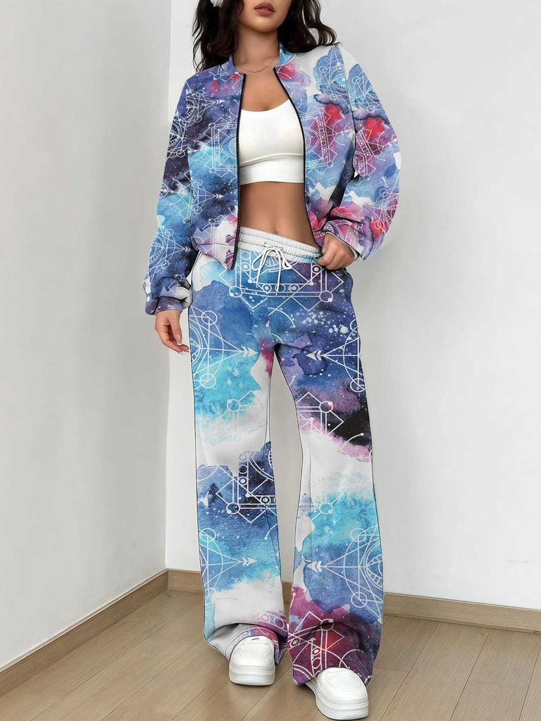 Black Retro Style Explosion Autumn and Winter New European and American Women's Clothing Flower Printing Suit Women