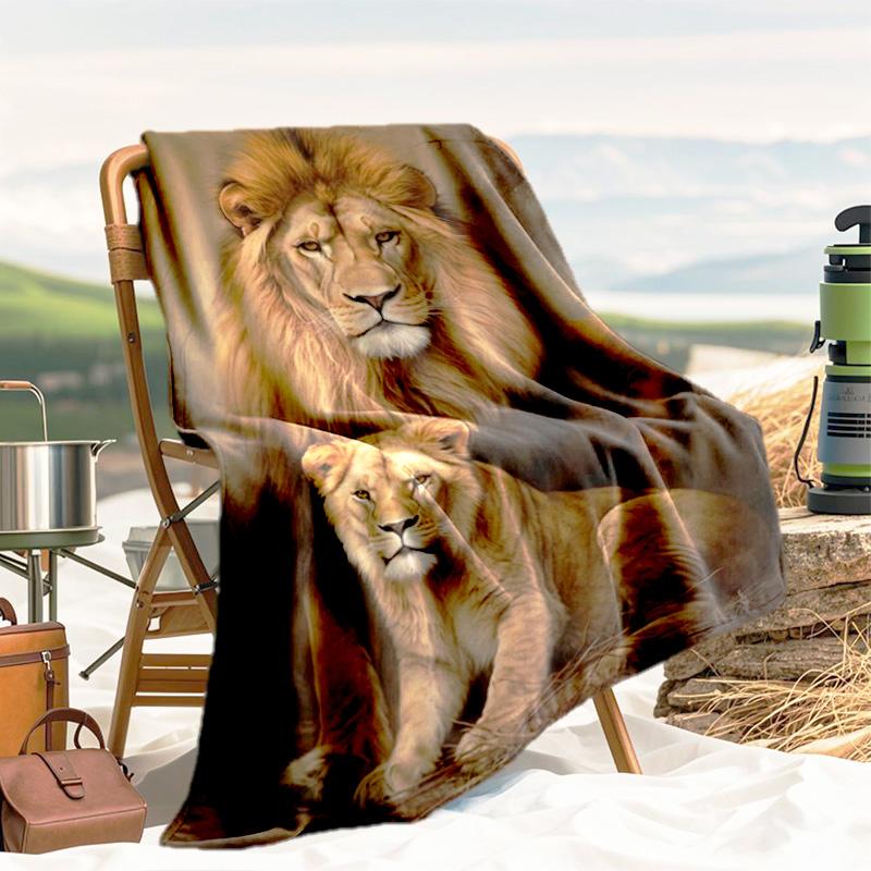 1pc Wolf Pattern Blanket, All Season Lightweight Home Office Outdoor Nap Multifunctional Blanket