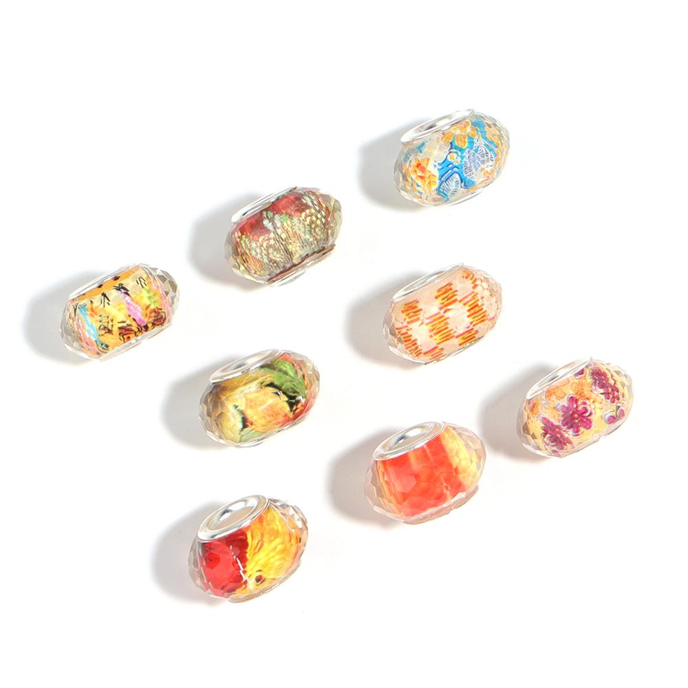 10Pcs/Lot 14×9mm Resin Beads Orange Cut Large Hole Loose Beads For DIY Handcraft Colorful Bracelet Necklace Jewelry Accessories
