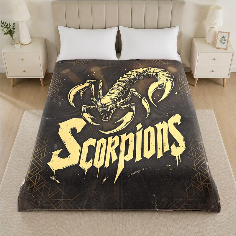Scorpions Print Flannel Blanket Cozy Lightweight Plush Throw Blanket For Bed Sofa Household Use