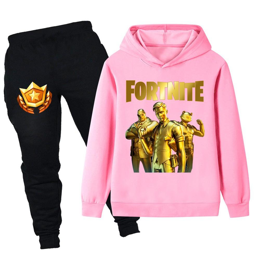 Cartoon print children's suit hoodie sweater suit PB083