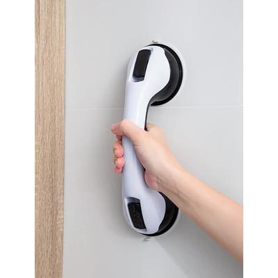 Pack of 2 Shower Handles, No Drilling, Grab Bar with Suction Bathtub Handle with Suction Warning, Portable Mobile Shower Handle, Toilet Non-Slip