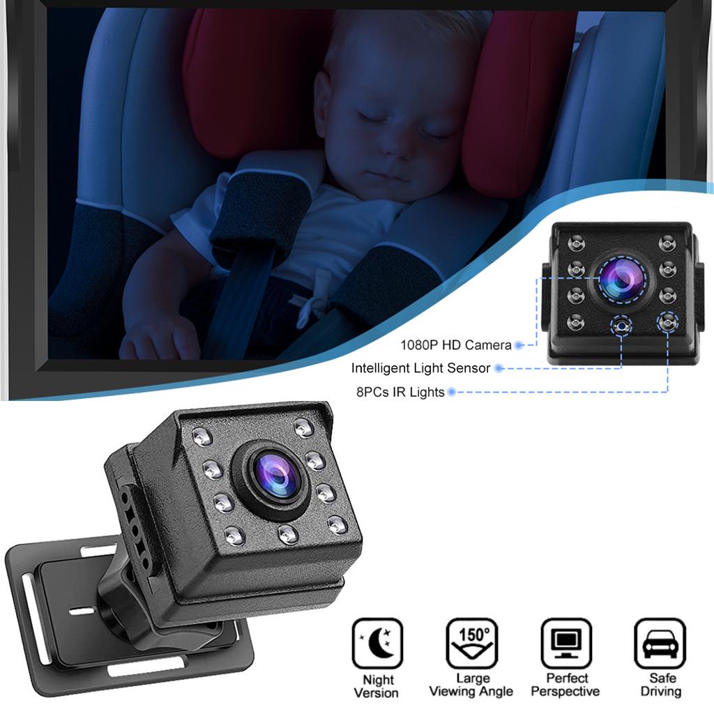 Baby Car Mirror, 1080P Baby Monitor with Camera USB Plug, 4.3  Baby Camera with Night Vision, 150 Degrees  Wide View
