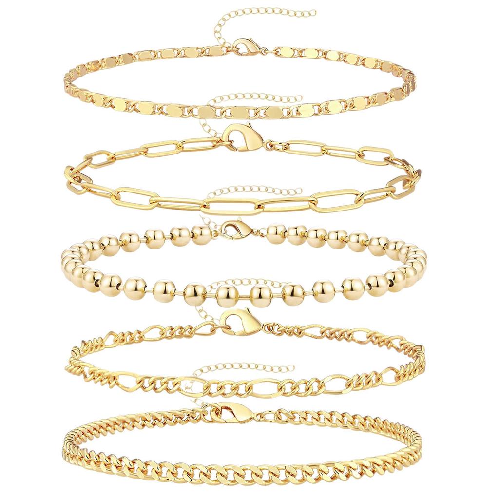 Bohemian Minimalist Women's Hand Jewelry Set: 6 Multi-layer Simple Bracelets