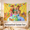 Custom Name Text Tapestry,Cocomelon Boho Wall Hanging, Decorative Backdrop Tapestry For Room