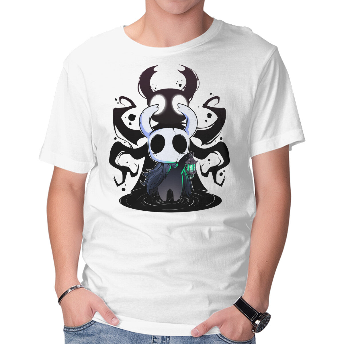 Unisex Crew Neck T-Shirt Knight Creature Graphic Short Sleeve Casual Tee S