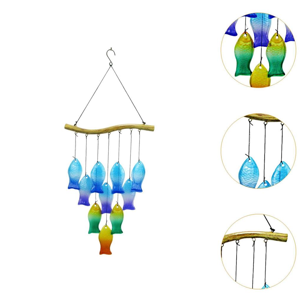 Glass Wind Chime Gift for Grandmother Mother Friends Handmade Ornament Outdoor Decoration for Garden Yard Porch Patio Home