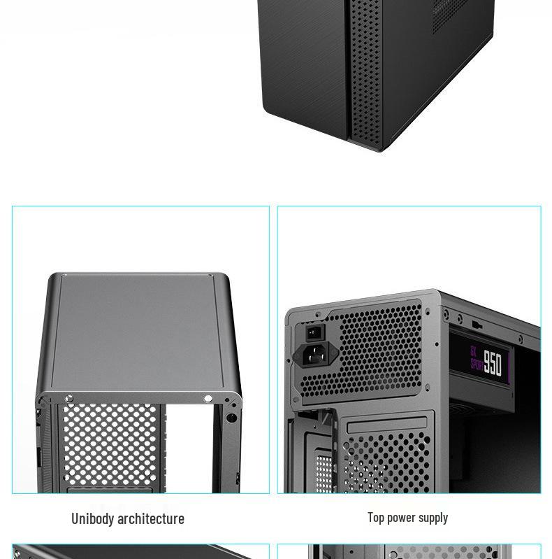 Compact Cross-Border M-ATX Brushed Computer Case for Home & Office