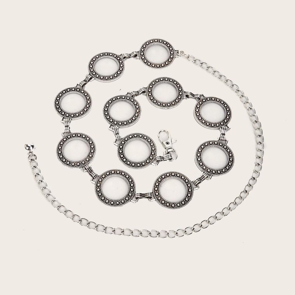 

Small Niche Metal Waist Chain With Vintage Finish For Womens Fashion Accessories срібний