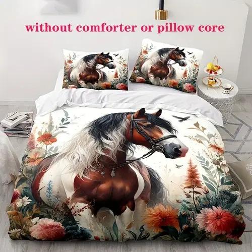 

Comforter Horse With Horse Pattern Suitable For Children Boys Girls And Adults Soft Comfortable And Breathable Comforter (quilt)-EU Single(135*200cm)3pcs
