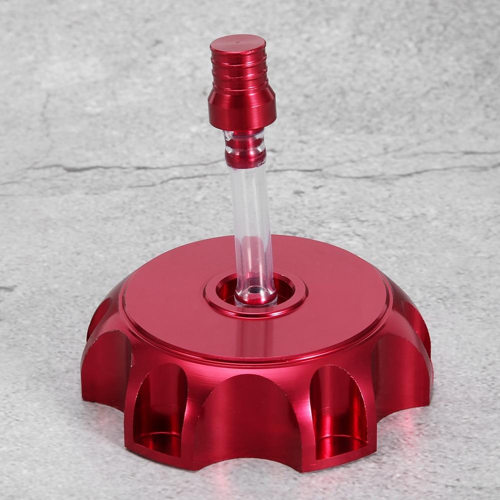 Motorcycle CNC Aluminum Gas Fuel Tank Cover Cap with Breather Vent (Red)
