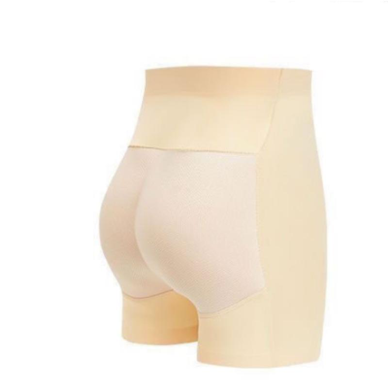 

black and beige high waisted padded butt lifting shapewear shorts for women L