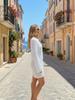2025 Summer Women's Loose V Neck Button Coverup Cardigan Sexy Knit Mesh Beach Dress Swimsuit Cover Up Casual Vacation Wear K187