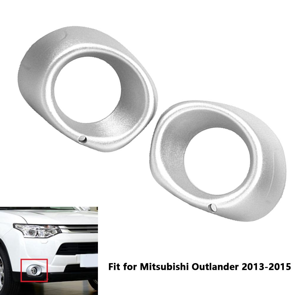 2pcs Front Bumper Fog Light Lamp Cover Frame Bezel Silver/Black For Mitsubishi Outlander 2013 2014 2015 6400D571 6400D572