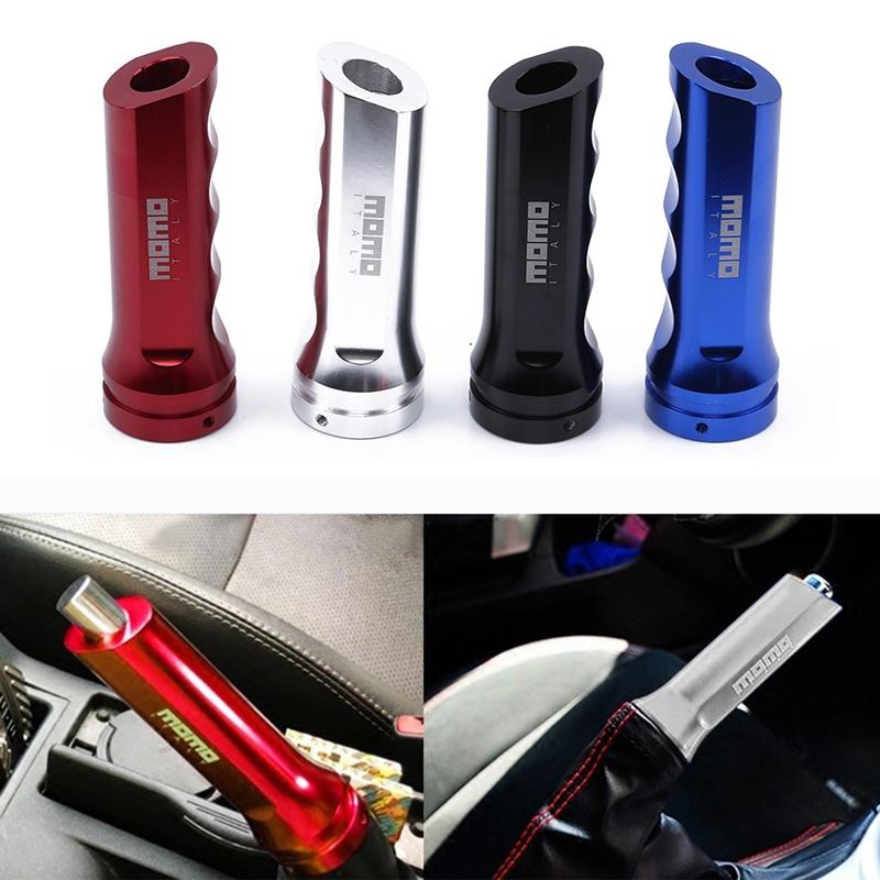 Acouto Handbrake Cover For Car Universal Auto Car Aluminum Handbrake Cover Manual Handle Protector Hand Brake Sleeve Kit (Silver