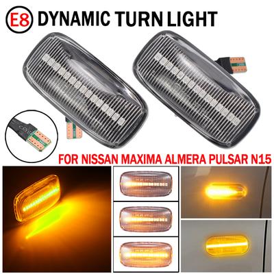 LED Dynamic Turn Signal Flashing Lamp Side Marker Light For Nissan 200SX Cedric Gloria Cima Leopard Laurel Slivia Serena