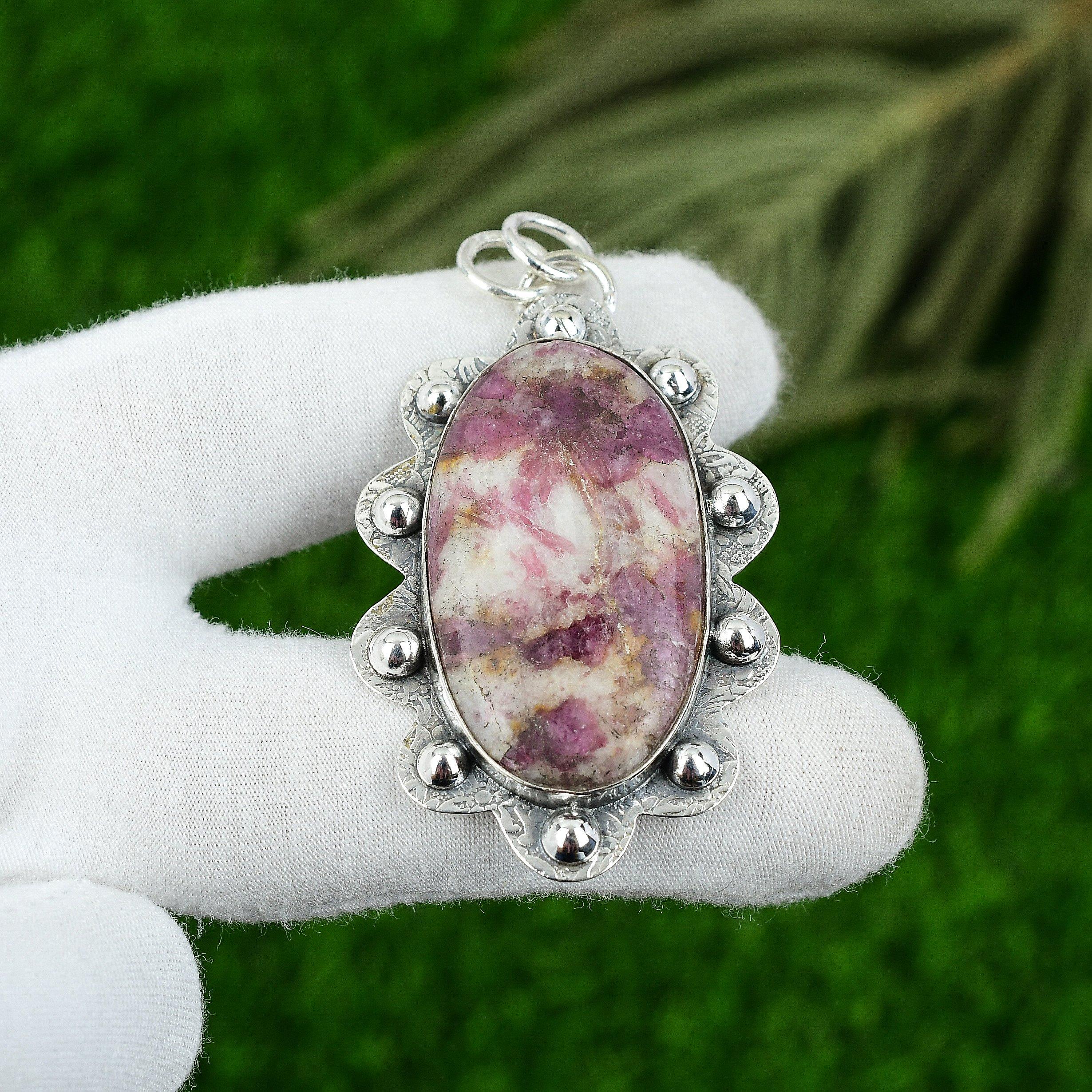 

Подвеска с натуральным розовым турмалином, ювелирное изделие из стерлингового серебра 925 пробы для девочек