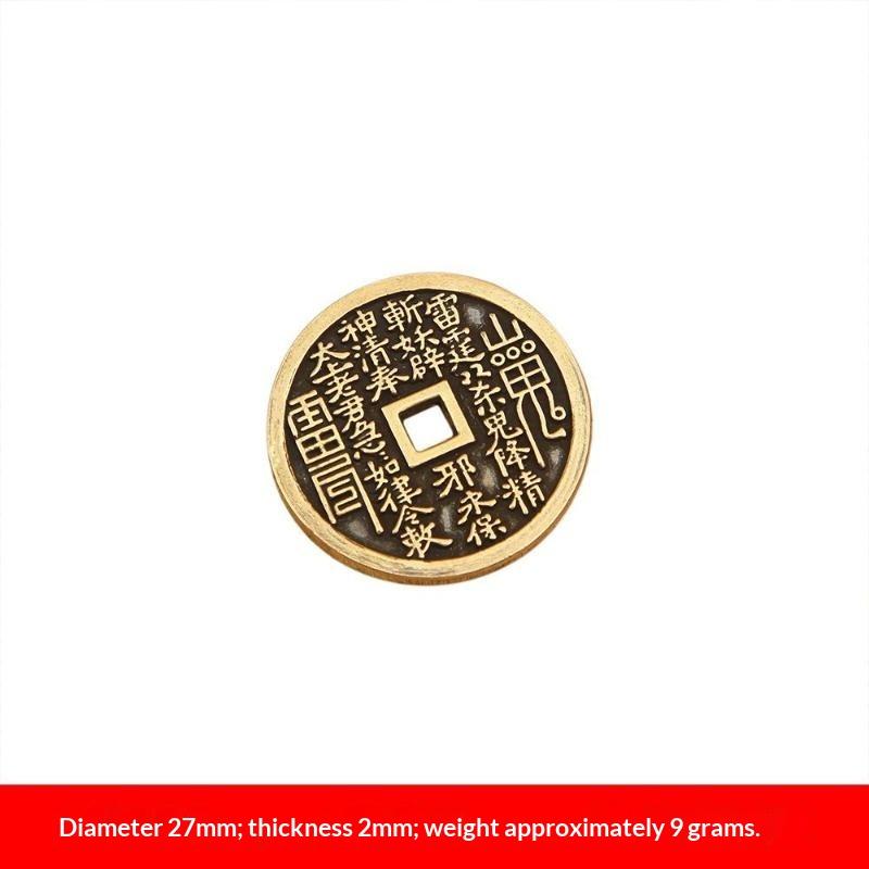 Solid Brass Chinese Feng Shui Lucky Coins With Engraved Patterns For Home Decor Collection Gifting