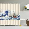 3D Scenic Landscape Seaside Beach Trees Flowers Shell Bath Curtain Shower Curtains for Bathroom Waterproof Polyester Frabic Hook