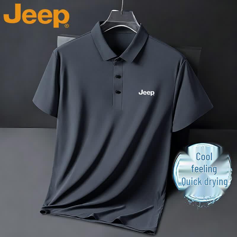 Jeep Men's Summer Ice Silk Breathable Polo Shirt