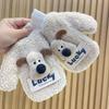 Plush Cute Baby Winter Anti-freeze Hanging Neck Mittens with Velvet Lining - Thickened Warm Children's Gloves