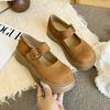 2025 ny vår og høst med skjørt små skinnsko rund tå japanske jk enkeltsko loafers plattform Mary Jane damesko