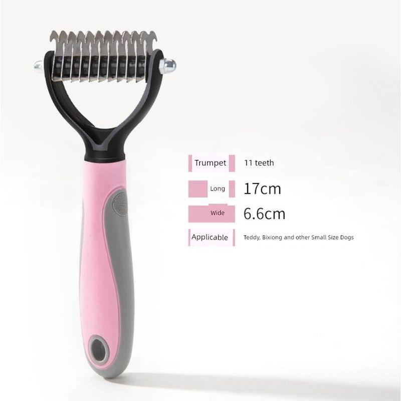 

Dog Knot Untying Comb Dog Fur Double-Sided Comb Comb Hair Removal Golden Retriever Special Medium Large Dog Comb Pet Supplies Pink small size