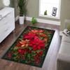 Christmas Floral Rug,red Green Poinsettia Rug,holiday Decor Rug,classic Christmas Rug,vintage Festive Rug,living Room Xmas Rug,
