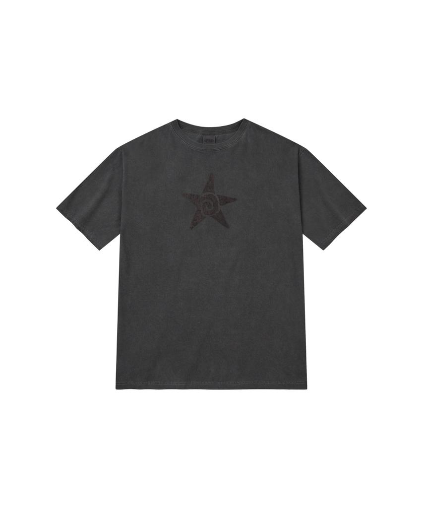 FERNOV Spiral Star Pigment Short Sleeve T-Shirt Charcoal