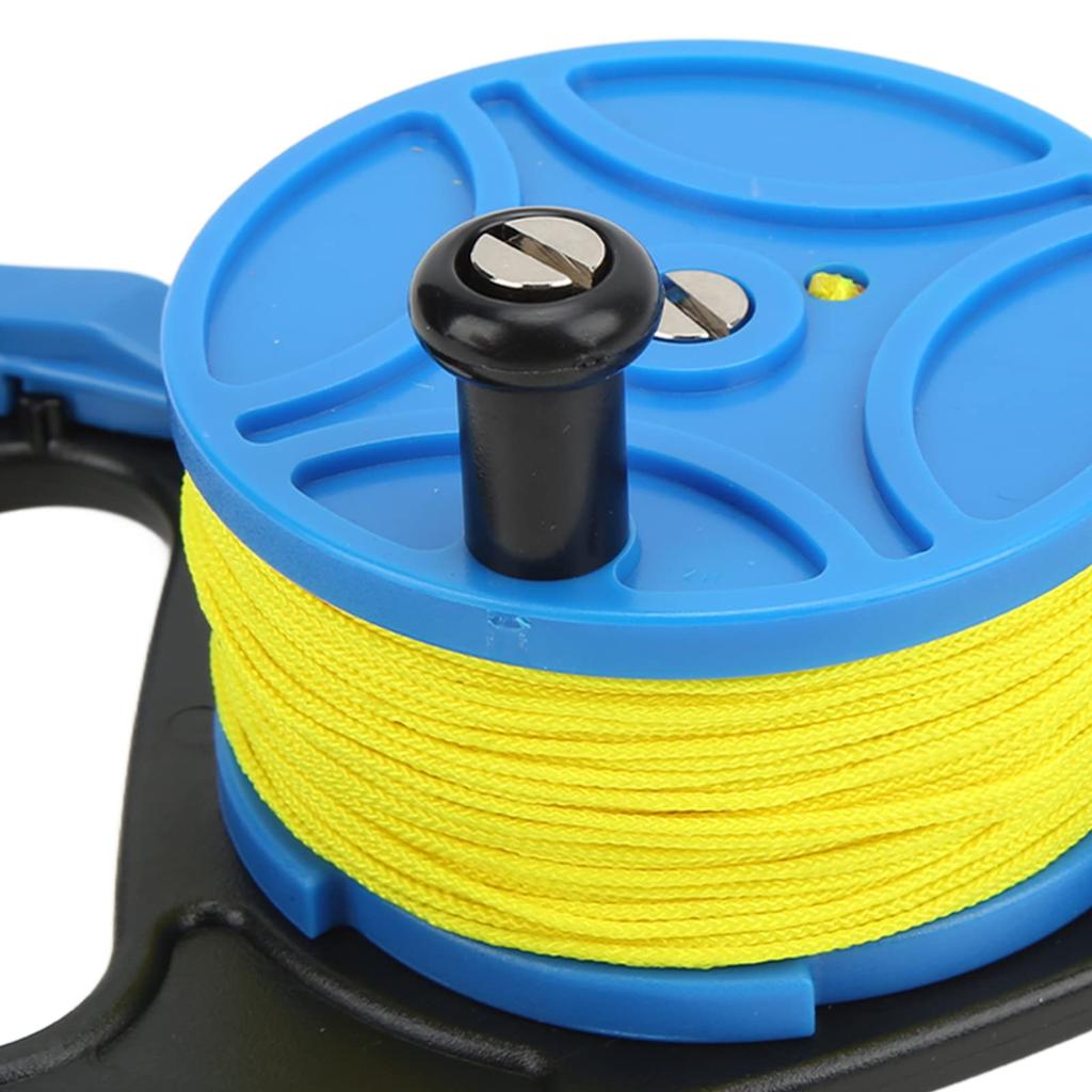 Anchor Rope Diving Anchor Rope Finger Reel with 83m Wire for Cave Expulsion Diving Reel, Reel, Spool, Multi-Purpose Clip, (Blue Wheels)