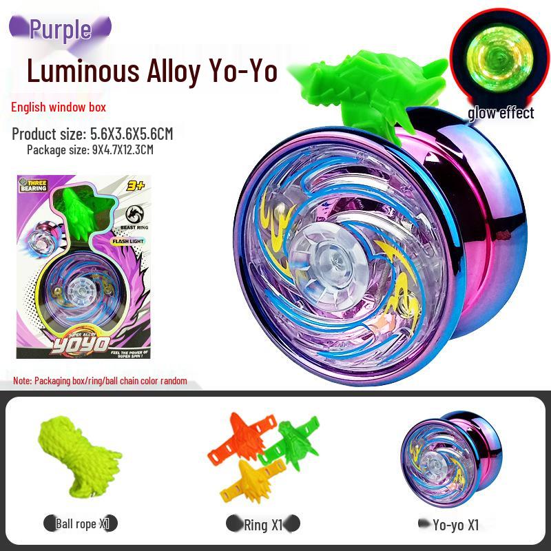 Free Shipping Alloy Yo-Yo: Luminous Competition & Sleep-Supporting Toy for Kids