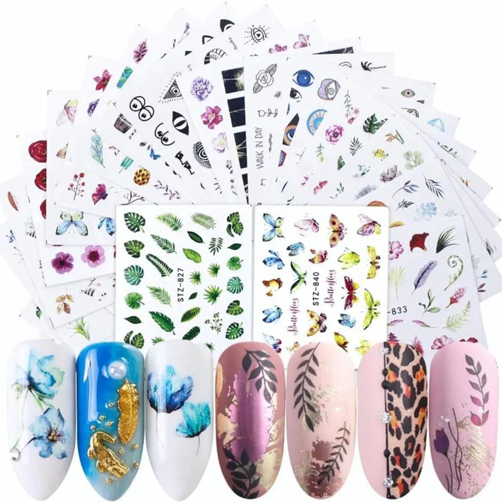 68 Sheets Nail Stickers DIY Exquisite Cute Self Adhesive Nail Decals Decoration Accessories for Women