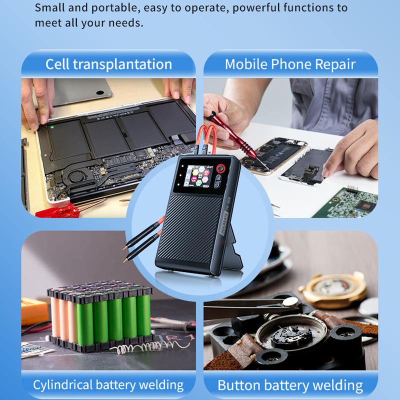 DOCREATE TK-10A Portable Spot Welder 1200A LCD Display 8000mAh Battery Dual Pulse Welds 0.25mm Nickel Plate Fast