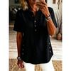 BITCED Women's Fashion Casual V-Neck Short Sleeve Blouses & Shirts