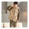 [D.IIZOO] Pair Pajamas, Winter, Women's, Men's, Long Sleeve, Room Wear, Couple's Pajamas, Matching Look, Thick, Fluffy, Top and Bottom Set, Open