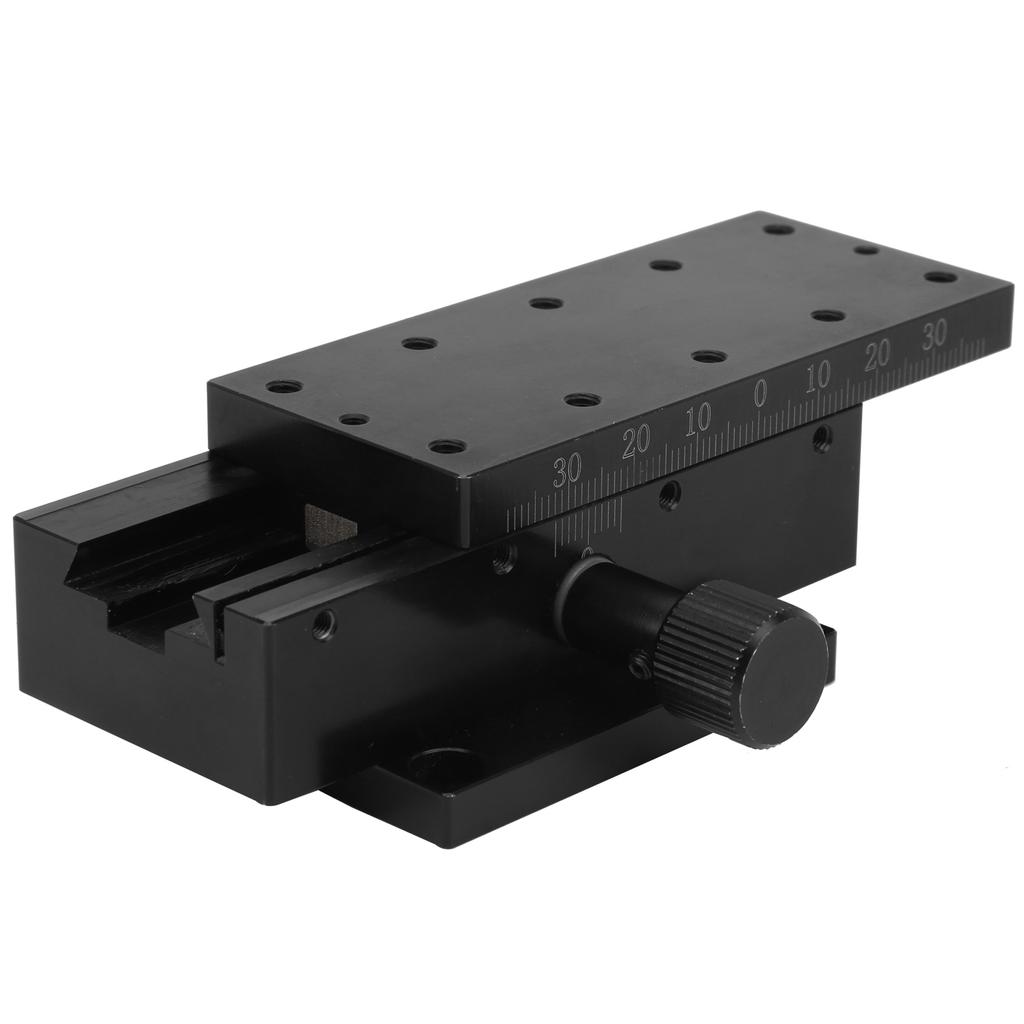 SEMCID-90T Linear Slide Manual X Axis Dovetail Trough Rack Pinion Stage Accuracy Manual Fine‑Tune Platform 90*40mm